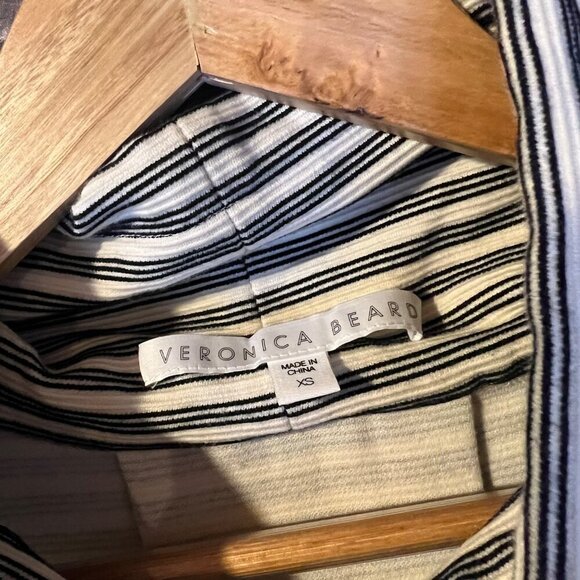 Veronica Beard La Brea Striped Funnel Neck Pullover Sweatshirt XS Minimalist - Picture 4 of 7